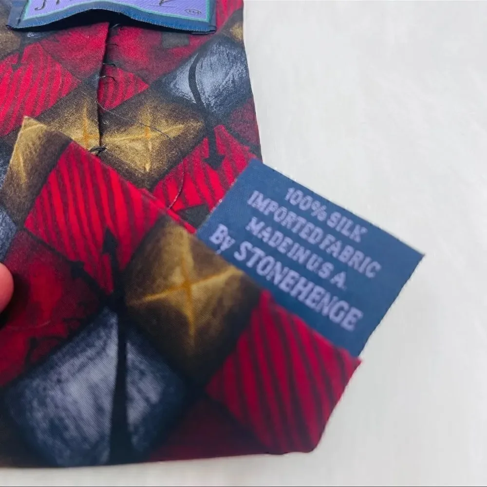 Jimmy V John Madden Collection Two Mens 100% Silk Necktie Stonehenge Made in USA